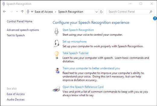 windows speech recognition 1